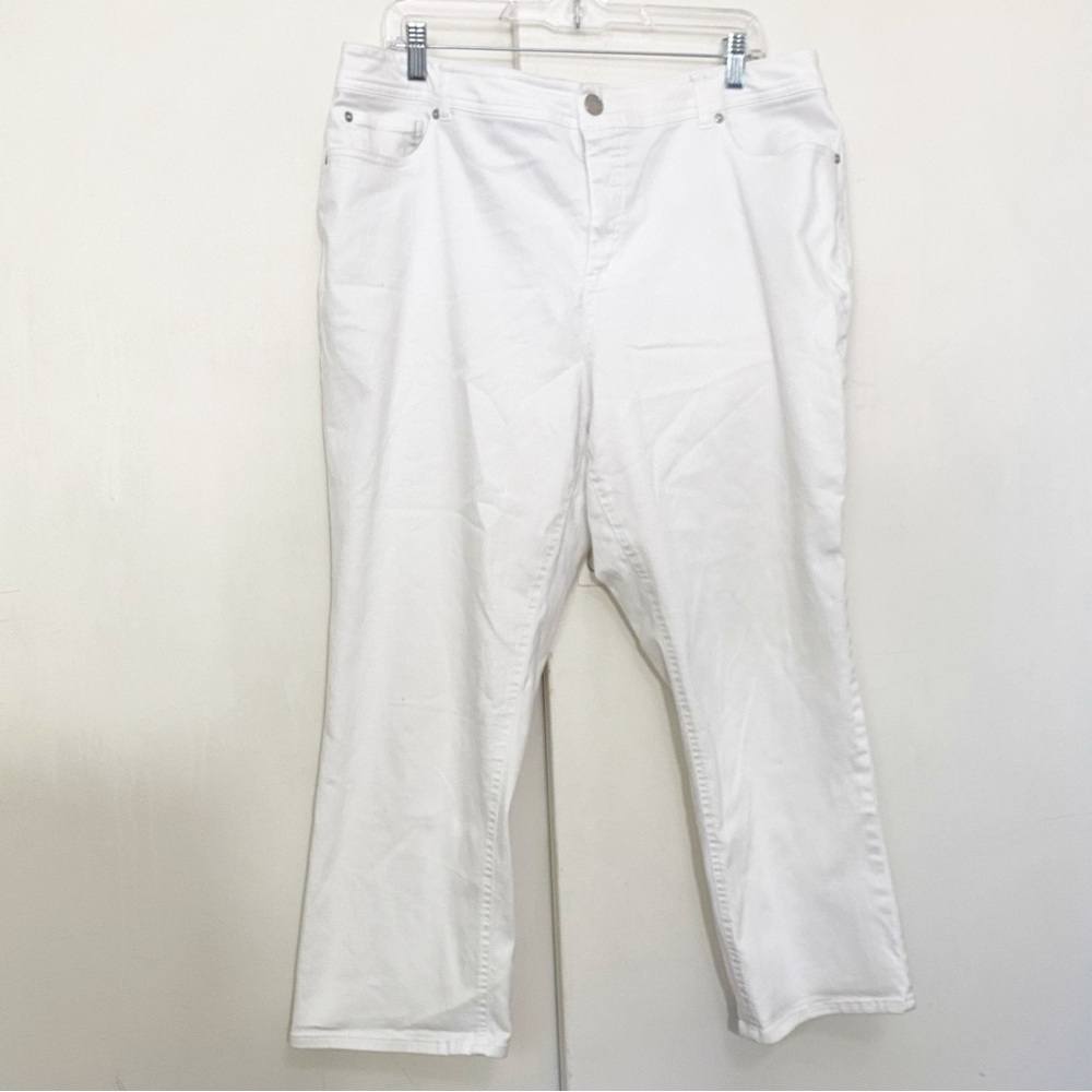 Cato White Denim Cropped Cotton Blend Jeans 20W